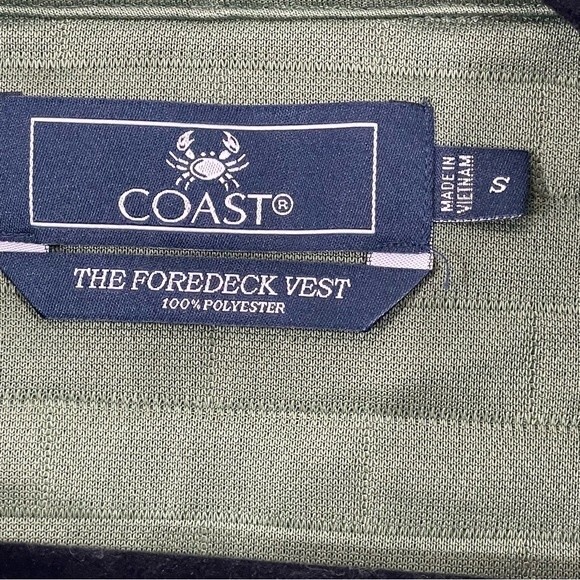 NWT Coast Men’s Foredeck Vest Lightweight Jacket Multiple Pockets Green SMALL - Picture 5 of 11